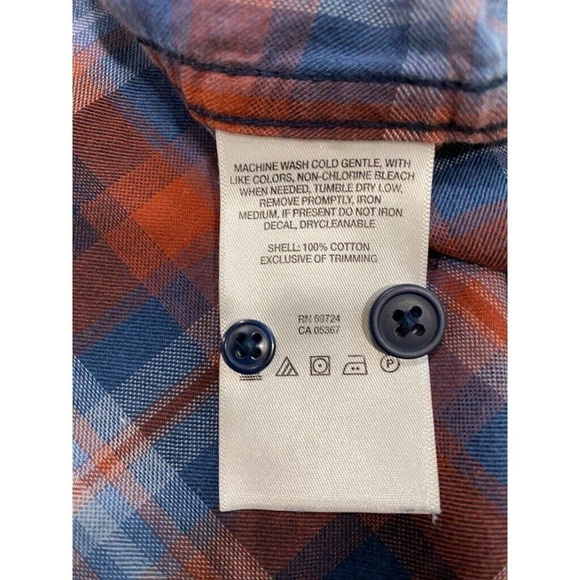 Columbia - Blue & orange plaid long sleeve button down cotton men shirt size XXL - Picture 4 of 5